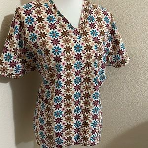 Floral scrub top